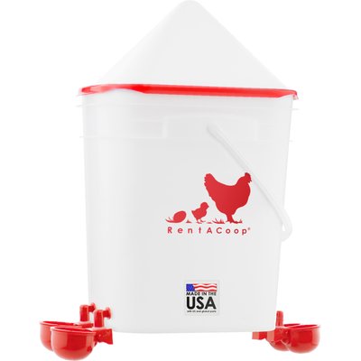 RentACoop RentACoop Center Placement Automatic-Fill Water Cup Chicken Waterer, 5-gal