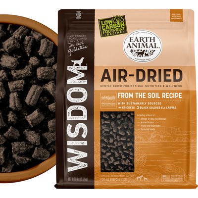 Earth Animal Earth Animal Wisdom Air-Dried From the Soil Recipe Insect-Based Premium Natural Dog Food, 128-oz bag