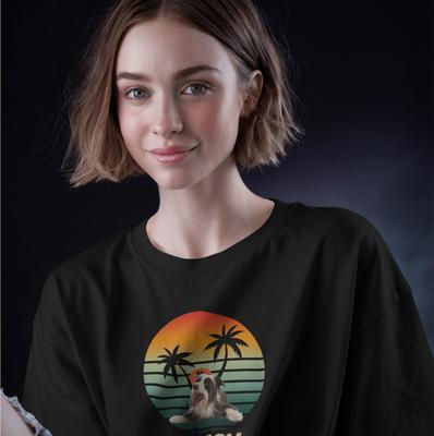 Show full view: Allisandro Palm Trees Pet Photo & Name Personalized Ultra-Soft T-Shirt, Black, Small slide 3 of 7