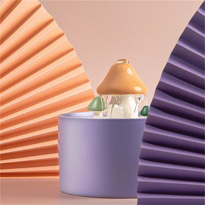 Show full view: Happy & Polly Mushroom Ceramic Cat Water Fountain, Purple, 1.2L/33-oz slide 3 of 9