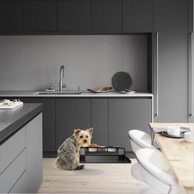 Show full view: Hiddin Overflow Dog Feeder Tray, Smoke Grey, Medium slide 3 of 7