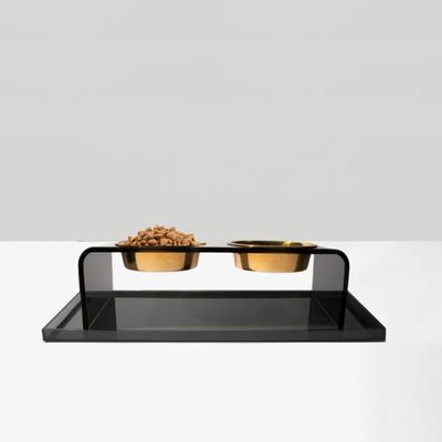 Show full view: Hiddin Overflow Dog Feeder Tray, Smoke Grey, Medium slide 2 of 7