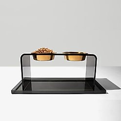 Hiddin Overflow Dog Feeder Tray, Smoke Grey, Large
