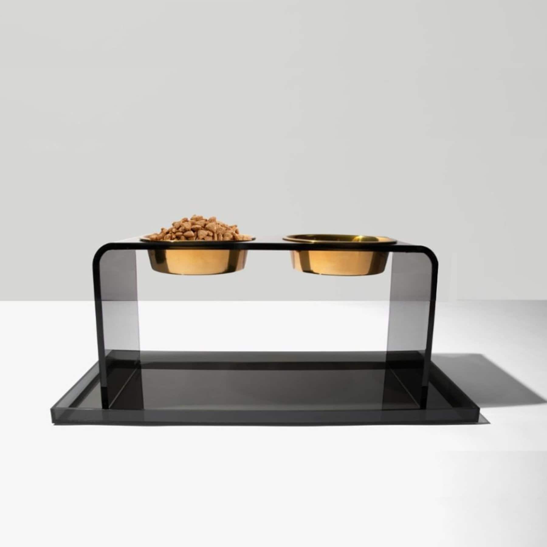 Hiddin Overflow Dog Feeder Tray, Smoke Grey, Large