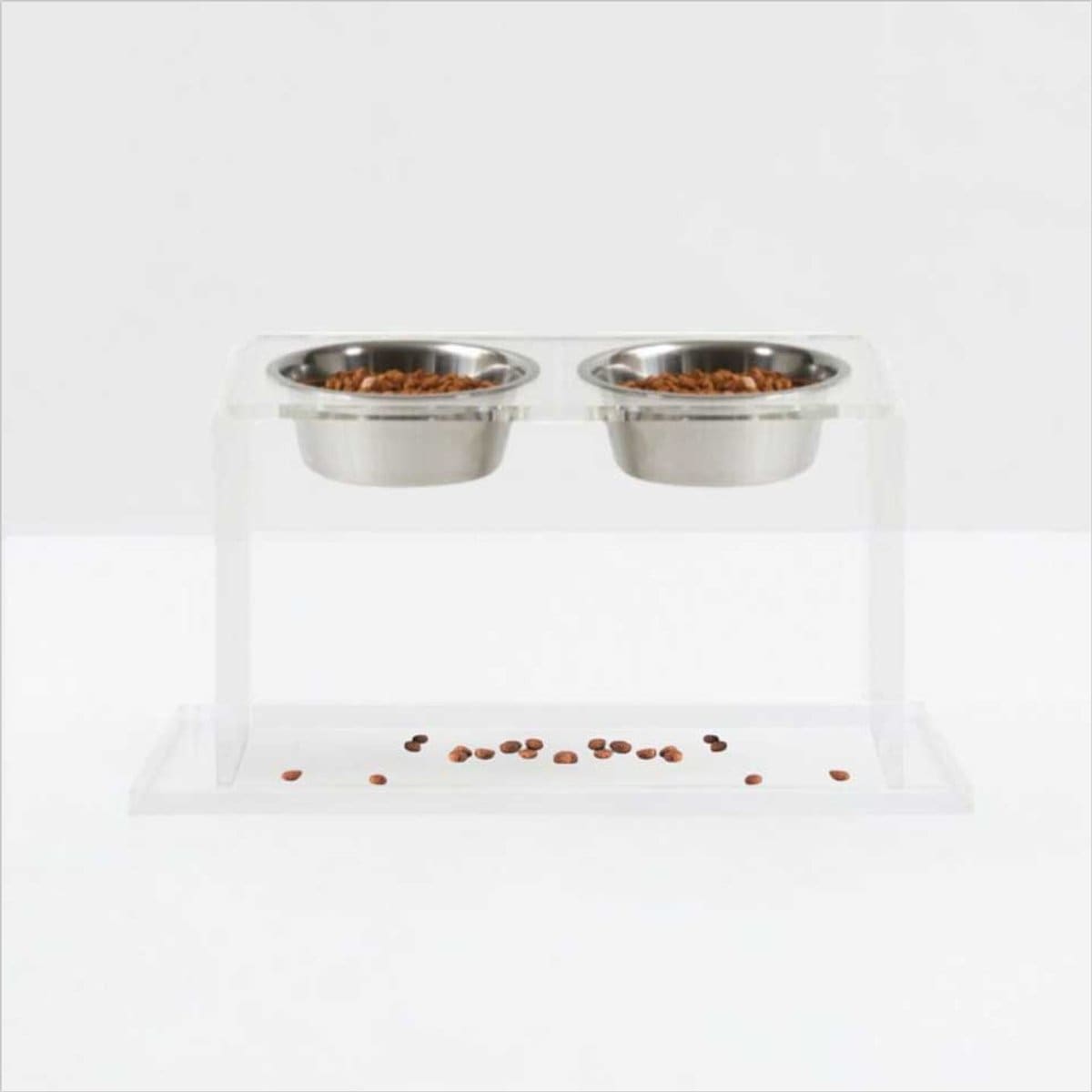 Hiddin Overflow Dog Feeder Tray, Clear, Large