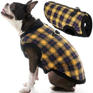 Gooby Fashion Check Dog Vest, Yellow, X-Large