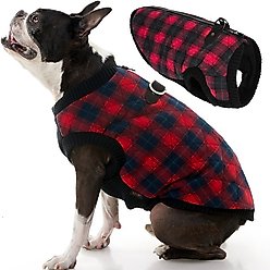 Gooby Fashion Check Dog Vest, Red, Medium