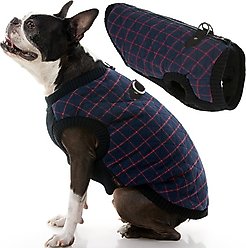 Gooby Fashion Check Dog Vest, Navy, Medium