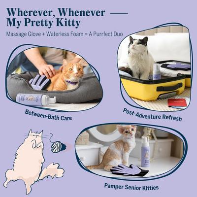 Show full view: Flydog Pretty Kitty Dry Kitten Shampoo with Grooming Glove Kit, Lavender-Vanilla Scent, 6.75-oz bottle slide 7 of 8
