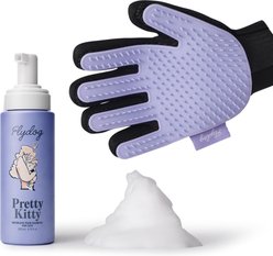 Flydog Pretty Kitty Dry Kitten Shampoo with Grooming Glove Kit, Lavender-Vanilla Scent, 6.75-oz bottle
