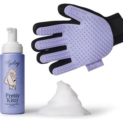 Flydog Flydog Pretty Kitty Dry Kitten Shampoo with Grooming Glove Kit, Lavender-Vanilla Scent, 6.75-oz bottle