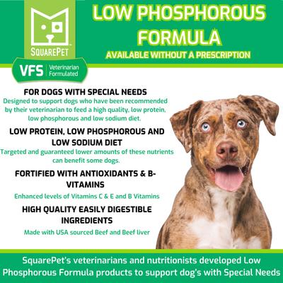 Show full view: SquarePet VFS Canine Low Phosphorus Formula Wet Dog Food, 13-oz can, case of 12 slide 3 of 6