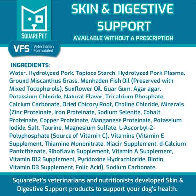 Show full view: SquarePet VFS Canine Hydrolyzed Skin & Digestive Support Wet Dog Food, 13-oz can, case of 12 slide 4 of 6