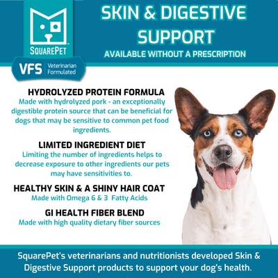Show full view: SquarePet VFS Canine Hydrolyzed Skin & Digestive Support Wet Dog Food, 13-oz can, case of 12 slide 3 of 6