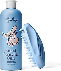 Flydog Good Scritches Only Anti-Itch Dog Shampoo with Brush Grooming Kit, 13.5-fl oz bottle