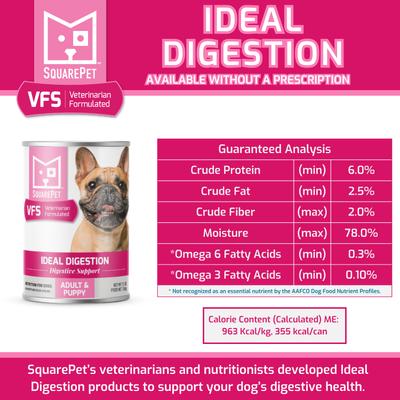 Show full view: SquarePet VFS Canine Ideal Digestion Formula Wet Dog Food, 13-oz can, case of 12 slide 5 of 6