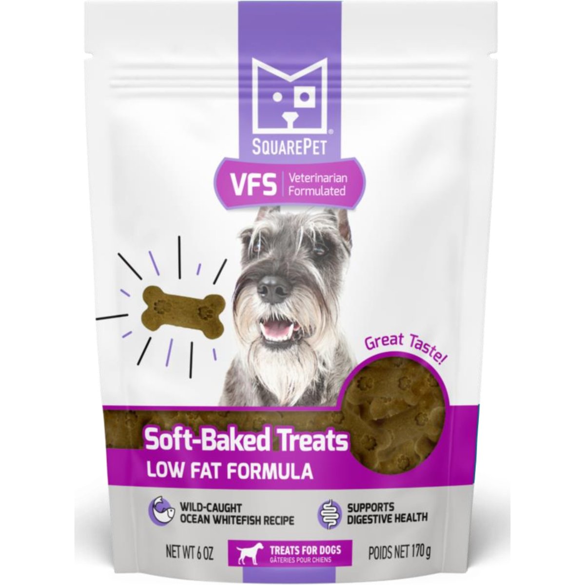 SquarePet VFS Canine Low Fat Formula Dog Treats, 6-oz bag