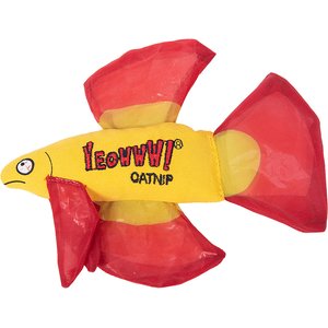 Yeowww! Mo Betta Blue Cat Plush Toy with Catnip, Red