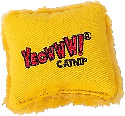Yeowww! Catnip Pillows Cat Plush Toy, Yellow