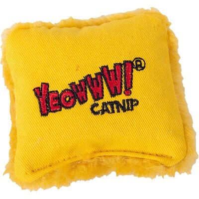 Yeowww! Yeowww! Catnip Pillows Cat Plush Toy, Yellow
