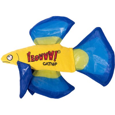 Yeowww! Yeowww! Mo Betta Blue Cat Plush Toy with Catnip, Blue