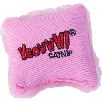 Yeowww! Yeowww! Catnip Pillows Cat Plush Toy, Pink