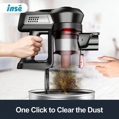 Show full view: INSE N650 Cordless Stick Vacuum, Red slide 5 of 9