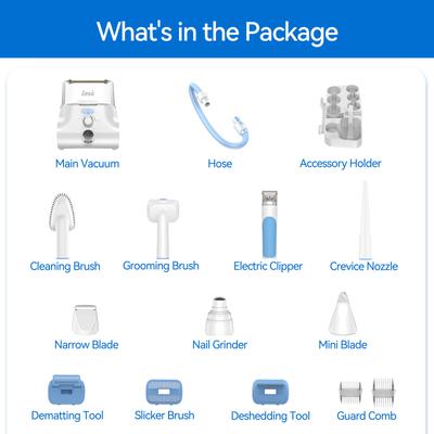 Show full view: INSE P30 Large Capacity Pet Grooming Vacuum Kit, White, 4.5-L slide 8 of 8