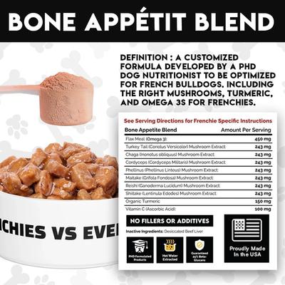Show full view: Frenchies vs Everybody Frenchies vs Mushrooms Powder Immune Supplement for Dogs, 2.65-oz jar slide 5 of 11