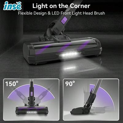 Show full view: INSE S10 6-in-1 Cordless Stick Vacuum, Purple slide 7 of 9