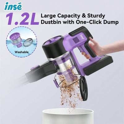 Show full view: INSE S10 6-in-1 Cordless Stick Vacuum, Purple slide 6 of 9