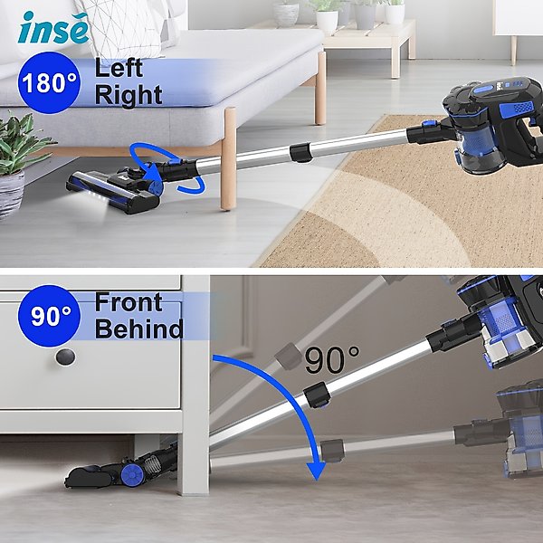 Show full view: INSE V770 6-in-1 Cordless Stick Vacuum, Blue slide 3 of 9