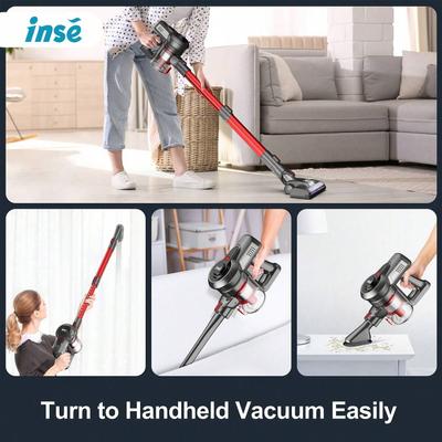 Show full view: INSE N650 Cordless Stick Vacuum, Red slide 9 of 9