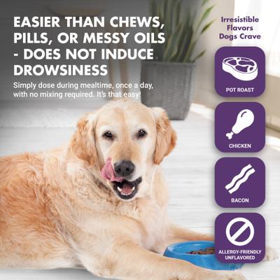 Show full view: Liquid-Vet Calm & Content Support Unflavored Liquid Calming Supplement for Dogs, 32-fl oz bottle slide 7 of 9