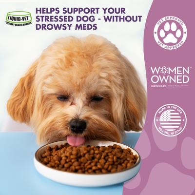 Show full view: Liquid-Vet Calm & Content Support Unflavored Liquid Calming Supplement for Dogs, 32-fl oz bottle slide 4 of 9