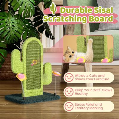 Show full view: Happy & Polly Cactus 15-in Fleece Cat Scratcher, Green slide 6 of 11