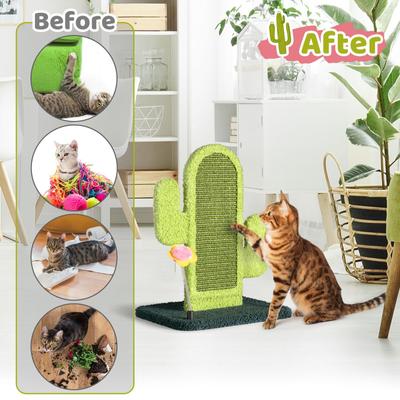 Show full view: Happy & Polly Cactus 15-in Fleece Cat Scratcher, Green slide 8 of 11