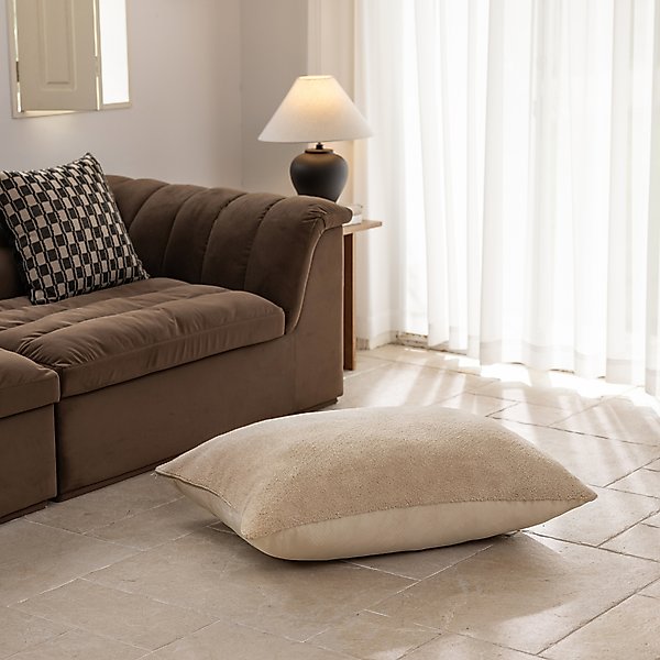Show full view: Allisandro Wear-Resistant Sherpa Orthopedic Pillow Dog Bed, Beige, Jumbo slide 3 of 9