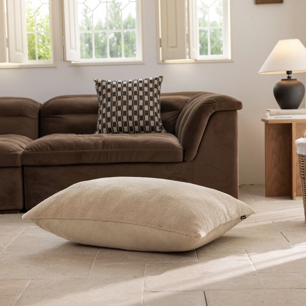 Show full view: Allisandro Wear-Resistant Sherpa Orthopedic Pillow Dog Bed, Beige, Jumbo slide 2 of 9
