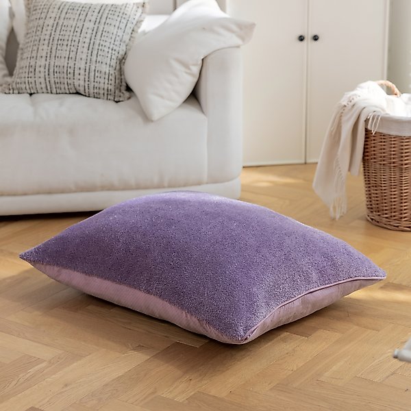 Show full view: Allisandro Wear-Resistant Sherpa Orthopedic Pillow Dog Bed, Purple, Jumbo slide 2 of 10