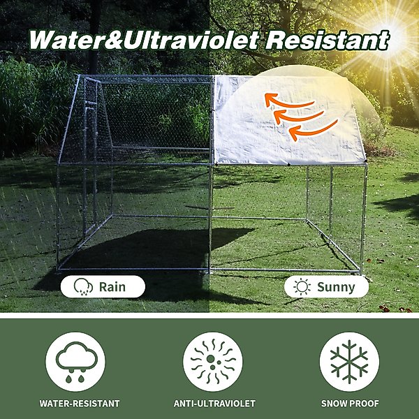 Show full view: RYPetmia Outdoor Metal Chicken Coop, 25 Chicken Capacity slide 6 of 9