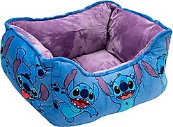 Buckle-Down Disney Stitch Poses Cuddler Bolster Dog Bed, Blue, Small