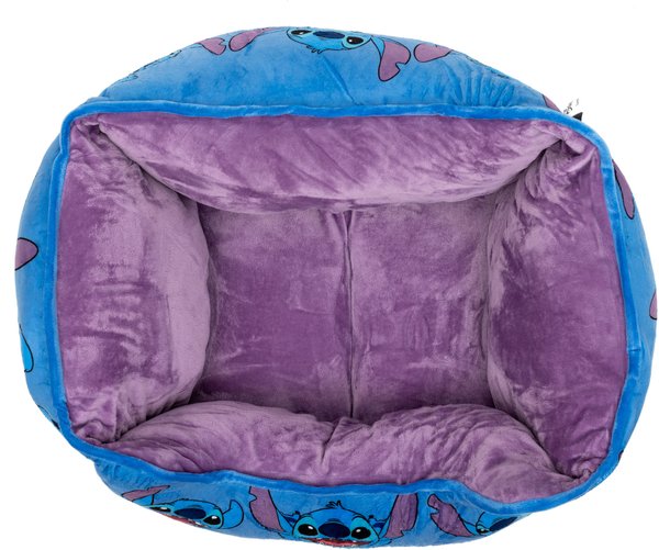 Buckle-Down Disney Stitch Poses Cuddler Bolster Dog Bed, Blue, Small
