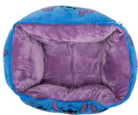 Show full view: Buckle-Down Disney Stitch Poses Cuddler Bolster Dog Bed, Blue, Small slide 3 of 5