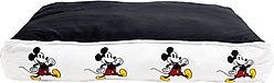Buckle-Down Disney Mickey Mouse Walking Pose Rectangle Gusset Pillow Dog Bed, White, Large