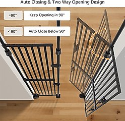 Unipaws Extra Tall Metal Dog & Cat Gate with Height Extension, Black slide 2 of 7