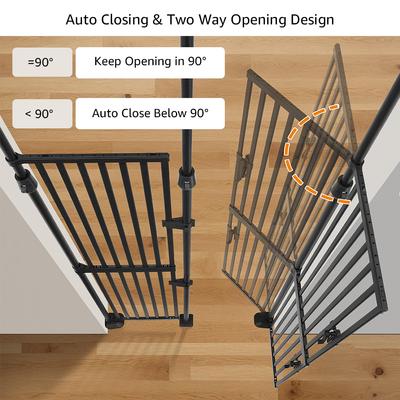 Show full view: Unipaws Extra Tall Metal Dog & Cat Gate with Height Extension, Black slide 5 of 8