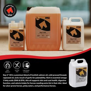 Keyflow Feeds Key 3 Oil High Fat Horse Feed, 5-liter jug