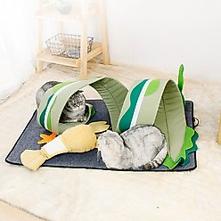 Happy & Polly Fish Adventure Cat Sniffing Mat Tunnel, Green