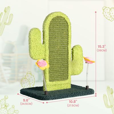 Show full view: Happy & Polly Cactus 15-in Fleece Cat Scratcher, Green slide 10 of 11